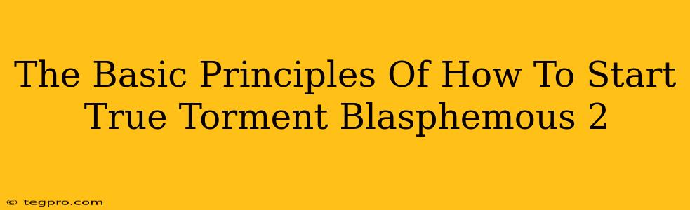 The Basic Principles Of How To Start True Torment Blasphemous 2