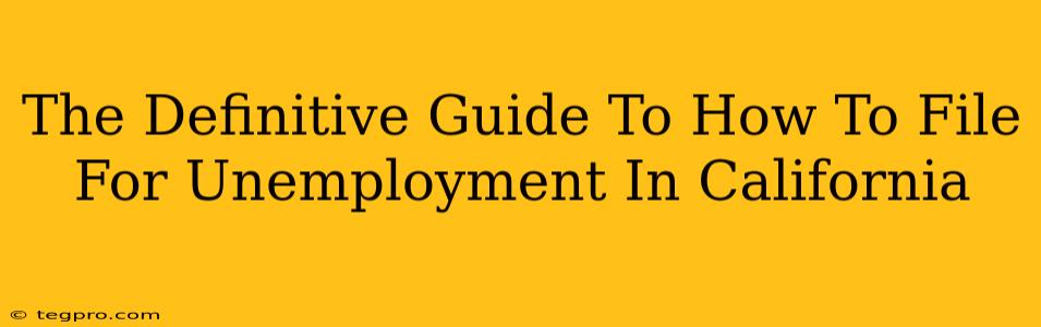 The Definitive Guide To How To File For Unemployment In California