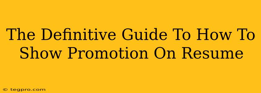 The Definitive Guide To How To Show Promotion On Resume
