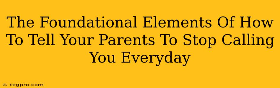 The Foundational Elements Of How To Tell Your Parents To Stop Calling You Everyday