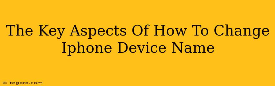 The Key Aspects Of How To Change Iphone Device Name