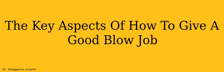 The Key Aspects Of How To Give A Good Blow Job