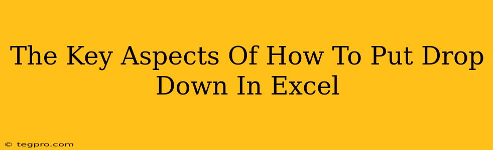 The Key Aspects Of How To Put Drop Down In Excel