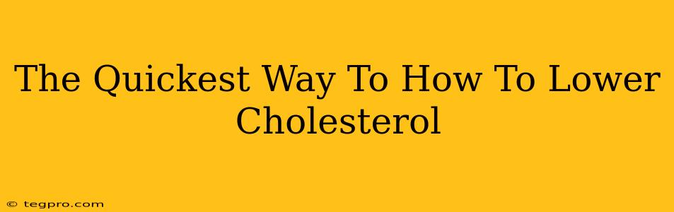 The Quickest Way To How To Lower Cholesterol