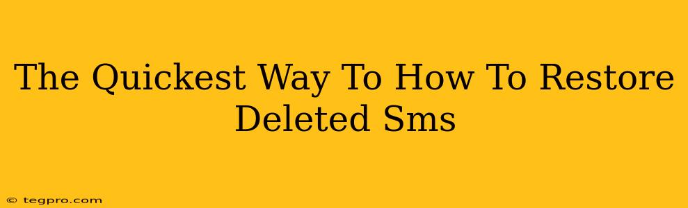 The Quickest Way To How To Restore Deleted Sms