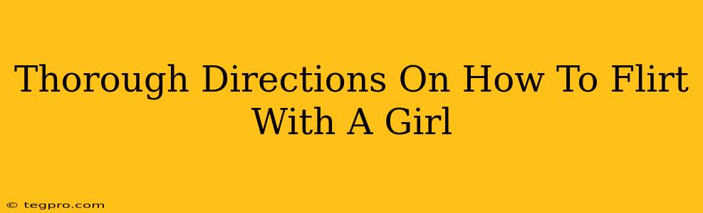 Thorough Directions On How To Flirt With A Girl