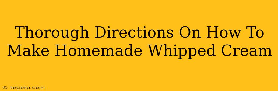 Thorough Directions On How To Make Homemade Whipped Cream