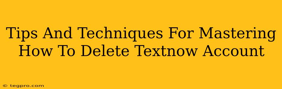 Tips And Techniques For Mastering How To Delete Textnow Account