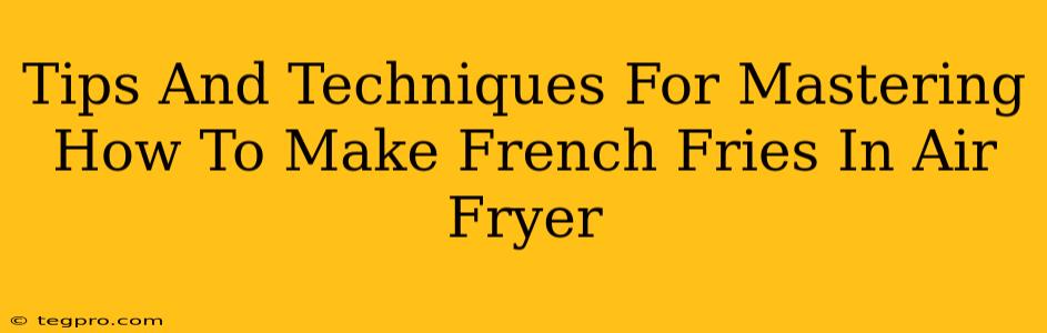 Tips And Techniques For Mastering How To Make French Fries In Air Fryer