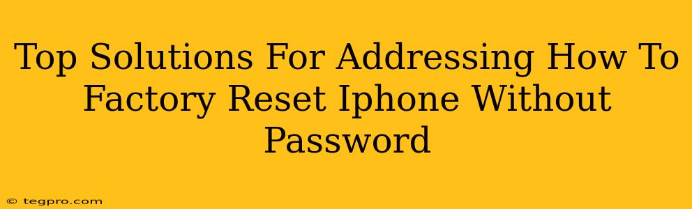 Top Solutions For Addressing How To Factory Reset Iphone Without Password