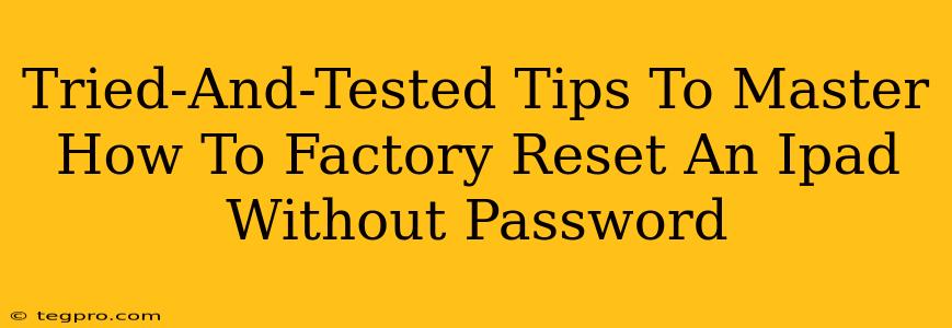 Tried-And-Tested Tips To Master How To Factory Reset An Ipad Without Password