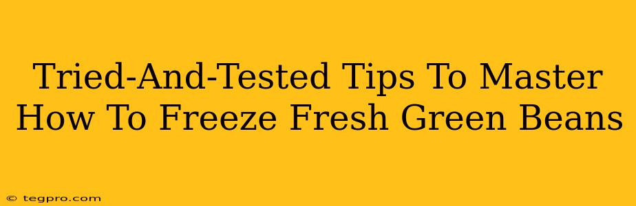 Tried-And-Tested Tips To Master How To Freeze Fresh Green Beans