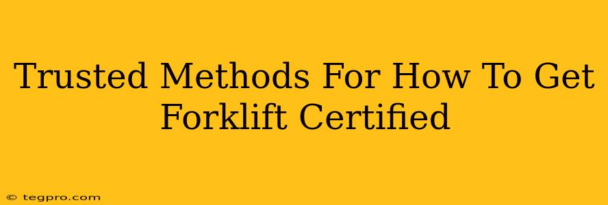 Trusted Methods For How To Get Forklift Certified