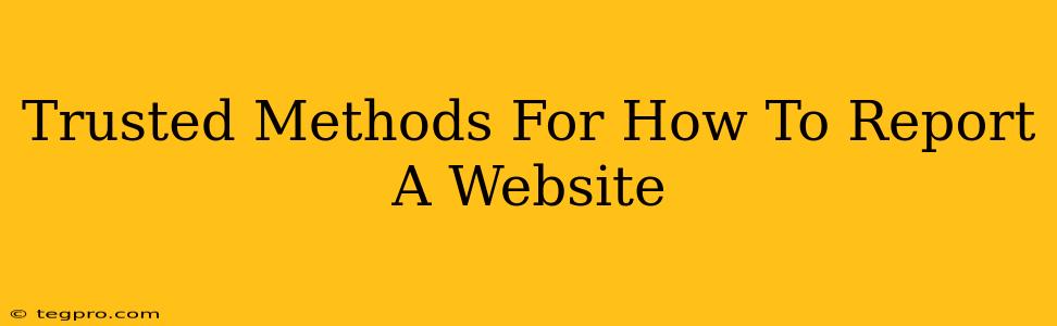 Trusted Methods For How To Report A Website