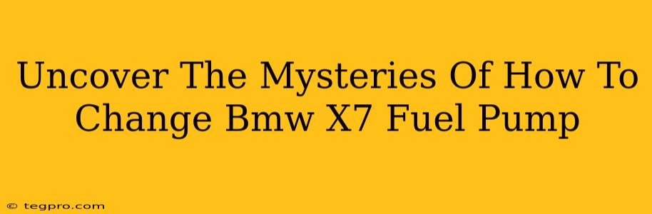 Uncover The Mysteries Of How To Change Bmw X7 Fuel Pump