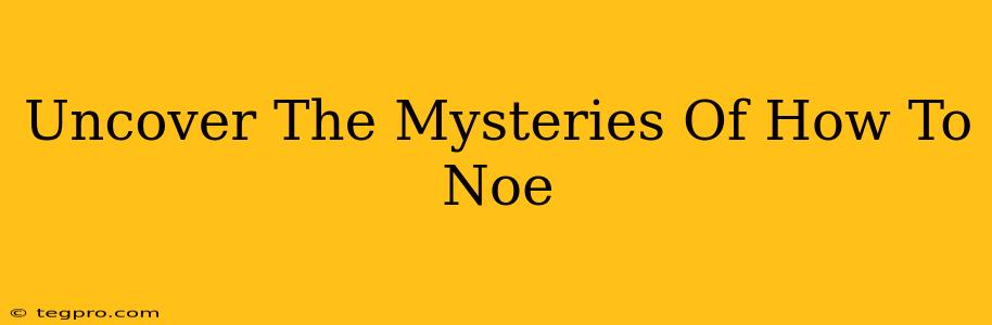 Uncover The Mysteries Of How To Noe