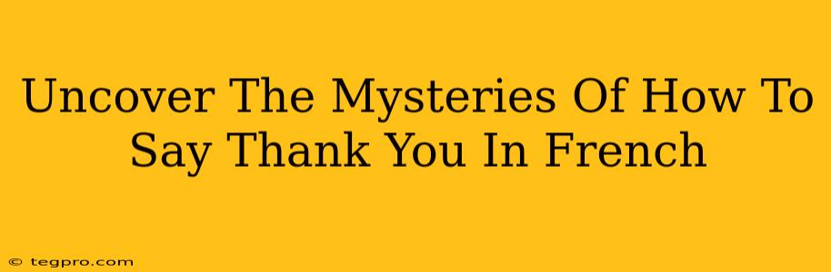 Uncover The Mysteries Of How To Say Thank You In French