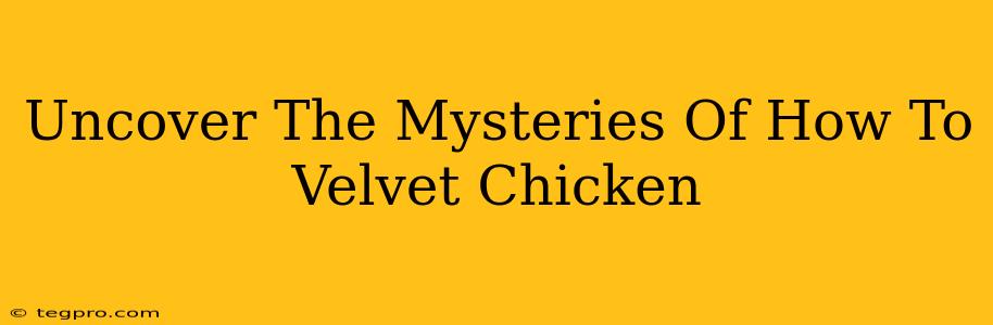 Uncover The Mysteries Of How To Velvet Chicken