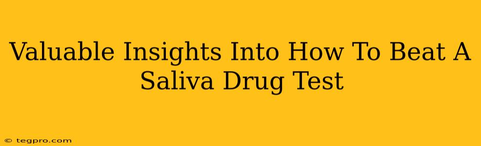 Valuable Insights Into How To Beat A Saliva Drug Test