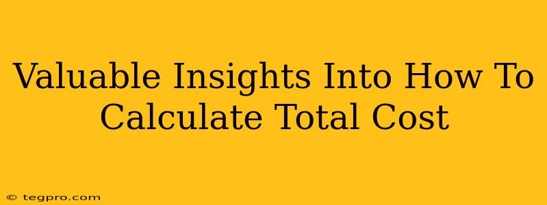 Valuable Insights Into How To Calculate Total Cost