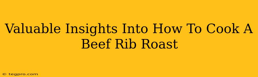 Valuable Insights Into How To Cook A Beef Rib Roast