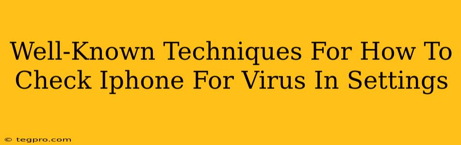 Well-Known Techniques For How To Check Iphone For Virus In Settings