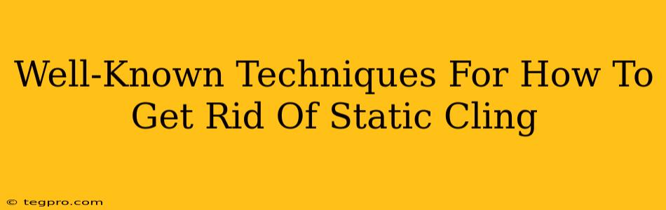 Well-Known Techniques For How To Get Rid Of Static Cling