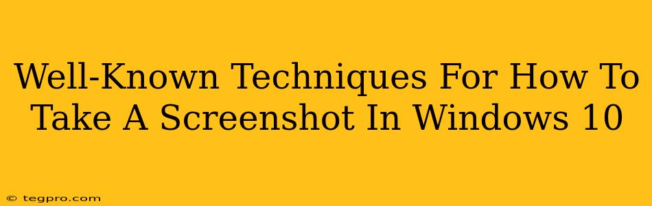 Well-Known Techniques For How To Take A Screenshot In Windows 10